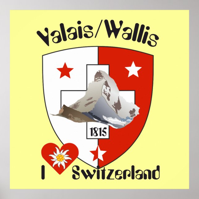 Wallis Valais Schweiz Suisse Poster (Framsidan)