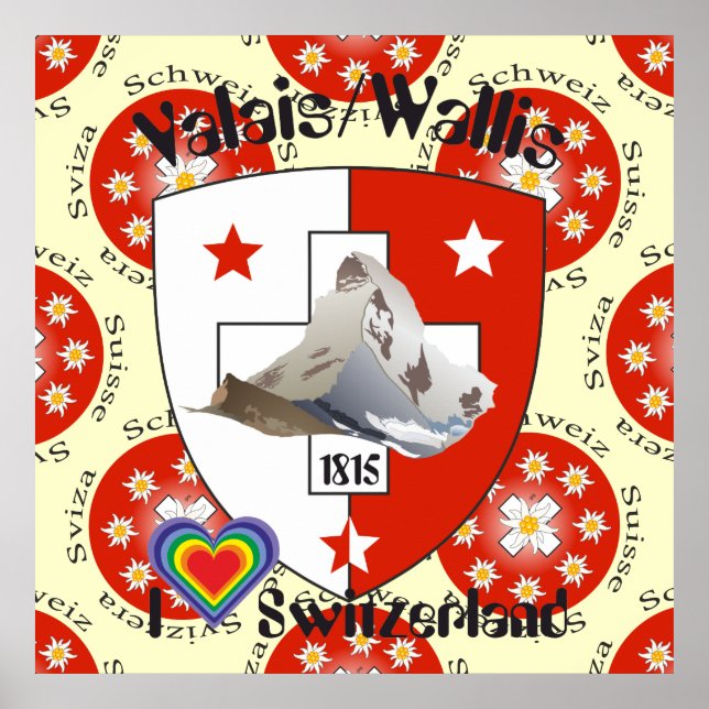 Wallis Valais Schweiz Suisse Poster (Framsidan)