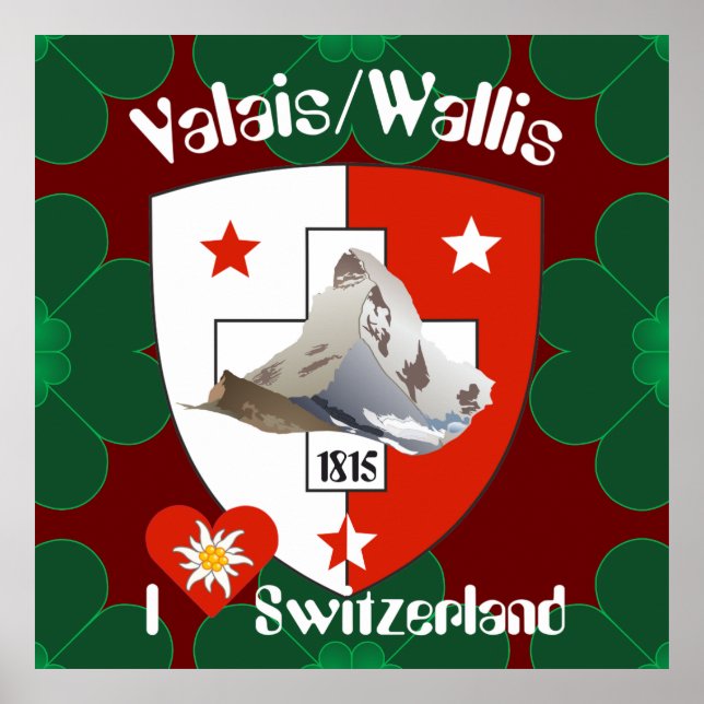 Wallis Valais Schweiz Suisse Poster (Framsidan)