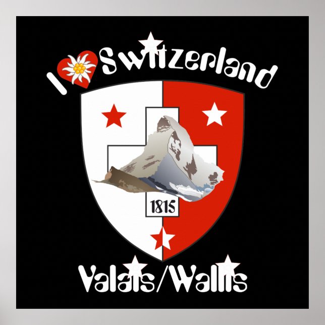 Wallis Valais Schweiz Suisse Poster (Framsidan)