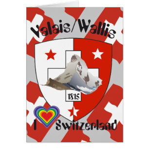 Wallis Valais Schweiz Suisse Svizzera Svizra Hälsningskort