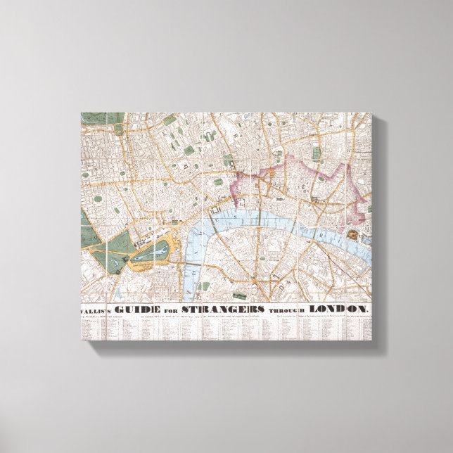 Wallis's Guide for Strangers through London, 1841 Canvastryck (Framsida)