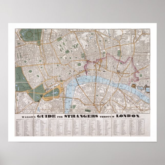 Wallis's Guide for Strangers through London, 1841 Poster (Framsidan)