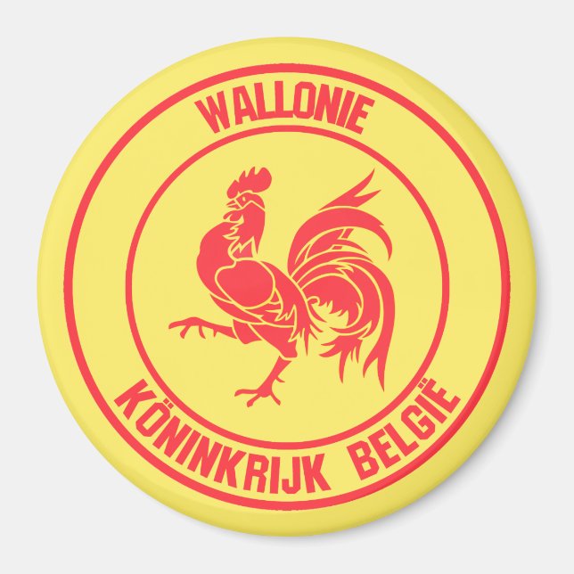 Wallonie Round Emblem Magnet (Framsidan)