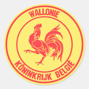 Wallonie Round Emblem Runt Klistermärke