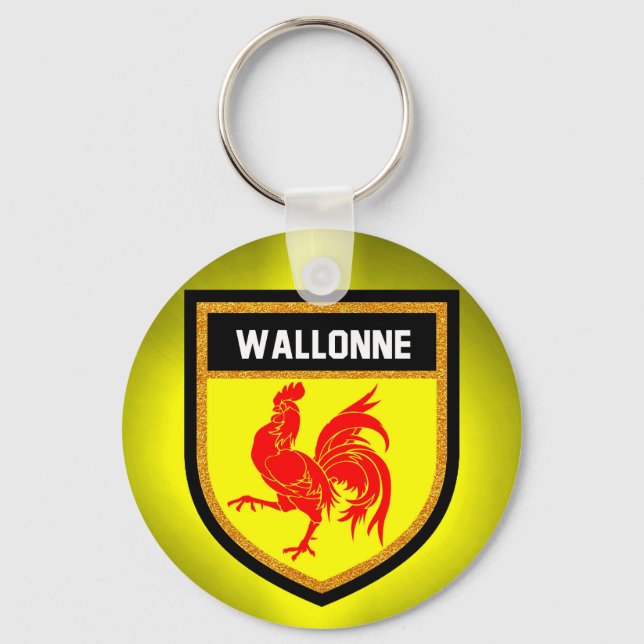 Wallonne Flagga Nyckelring (Framsida)