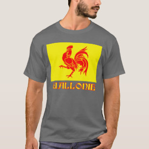 Walloon regionflagga med namn t-shirt