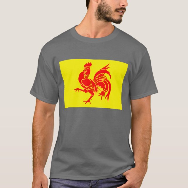 Walloon regionflagga t shirt (Framsida)