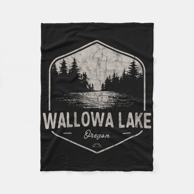 Wallowa Lake Oregon Utomhus Vintage  Fleecefilt (Framsidan)