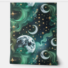 Wallpaper - Emerald Green Celestial Moon
