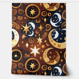 Wallpaper - Golden Ochre Celestial Moon