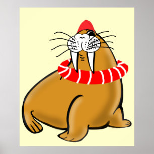 Wally the Walrus Goes Swimming Poster