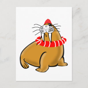 Wally the Walrus Goes Swimming Vykort