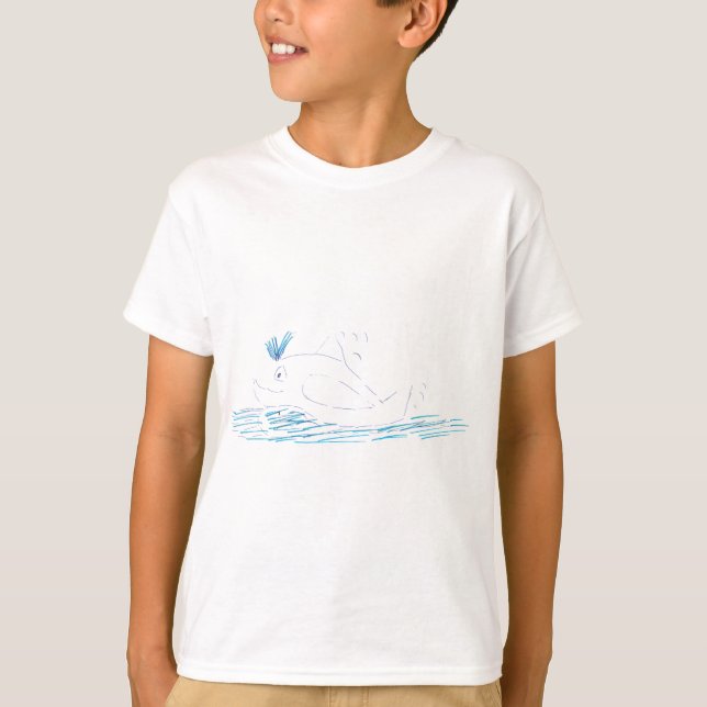 Wally Whale Children's T-shirt (Framsida)