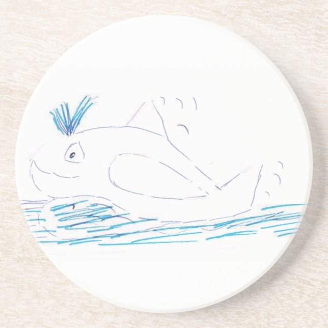 Wally Whale Sandstone Underlägg Sandsten (Framsidan)