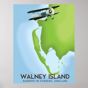 Walney Island, Burrow-In-Furness, England karta Poster