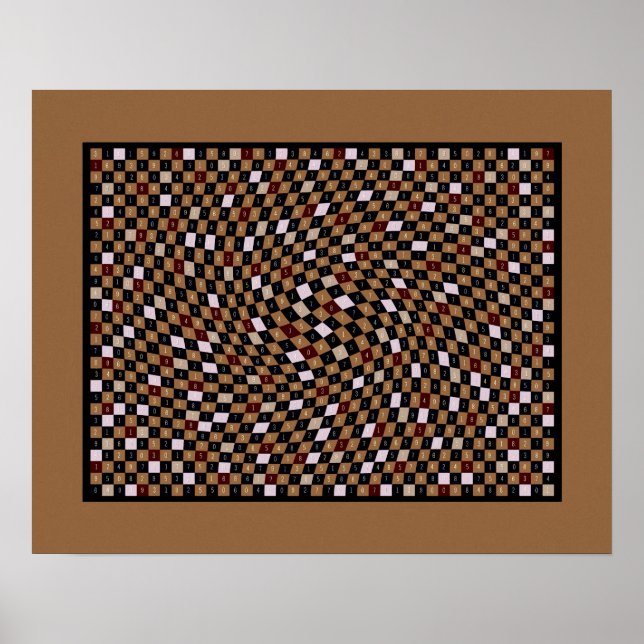 Walnut 1200 Delar av pi Poster (Framsidan)