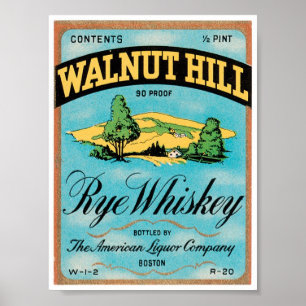 Walnut Backe Rye Whiskey Boston Massachusetts USA Poster