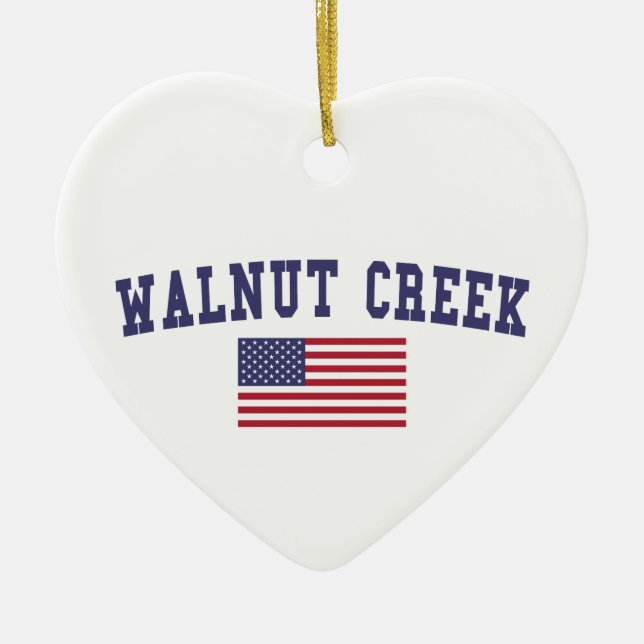 Walnut Creek US flagga Julgransprydnad Keramik (Framsidan)