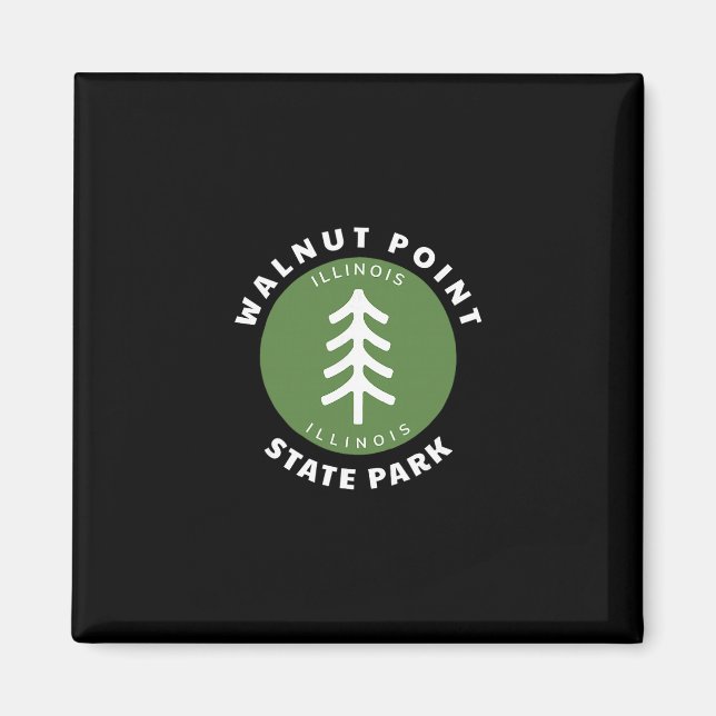 Walnut Point State Park Illinois Il Skog Träd Dg Magnet (Framsidan)