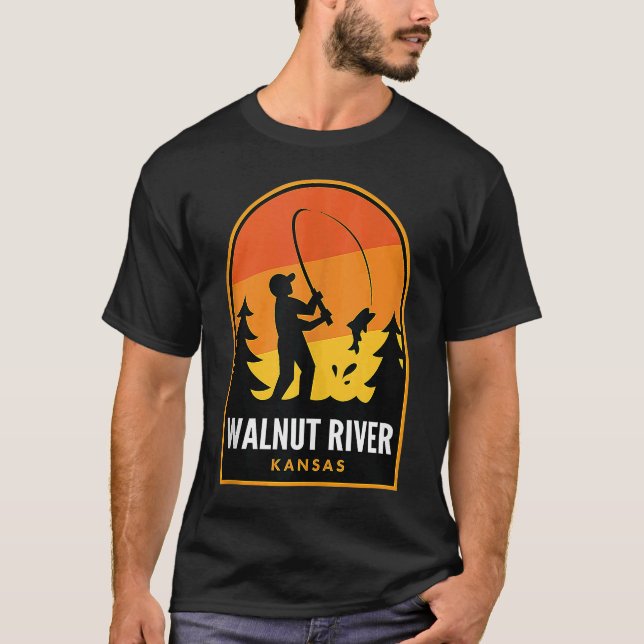 Walnut River Kansas Fishing T Shirt (Framsida)