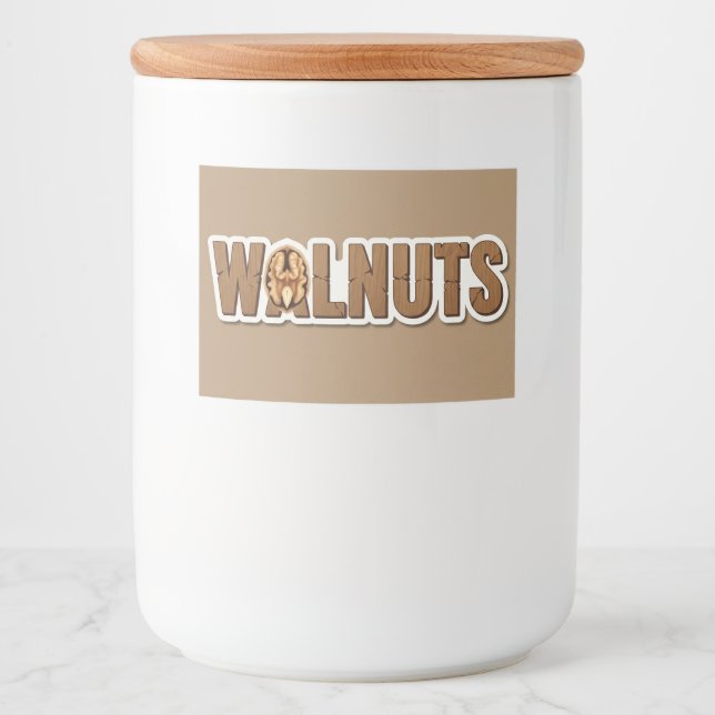 Walnut, Sticker for Food Container, av Natasha Us Mat Etiketter (Framsida)