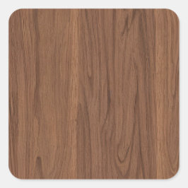 Walnut Wood Fyrkantigt Klistermärke
