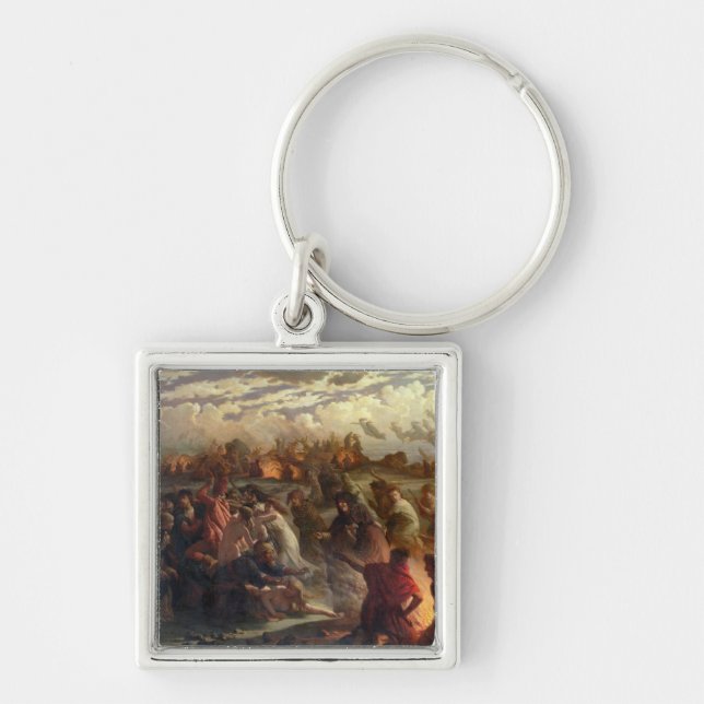 Walpurghis natt, 1862 fyrkantig silverfärgad nyckelring (Framsidan)
