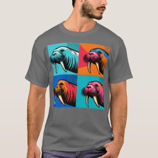 Walrus Art Trendig Marine Life T Shirt