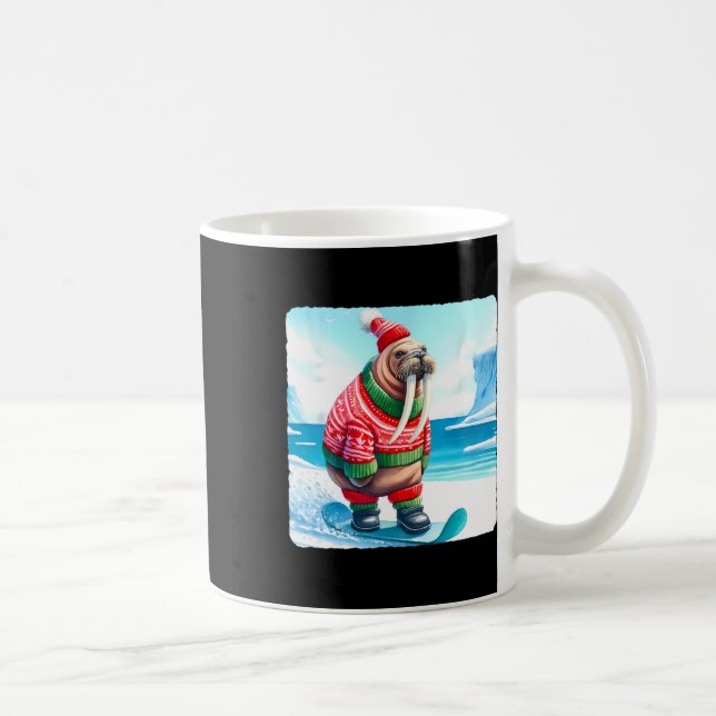 Walrus Balancing ombord. Snowboarding Snowbo Kaffemugg (Höger)