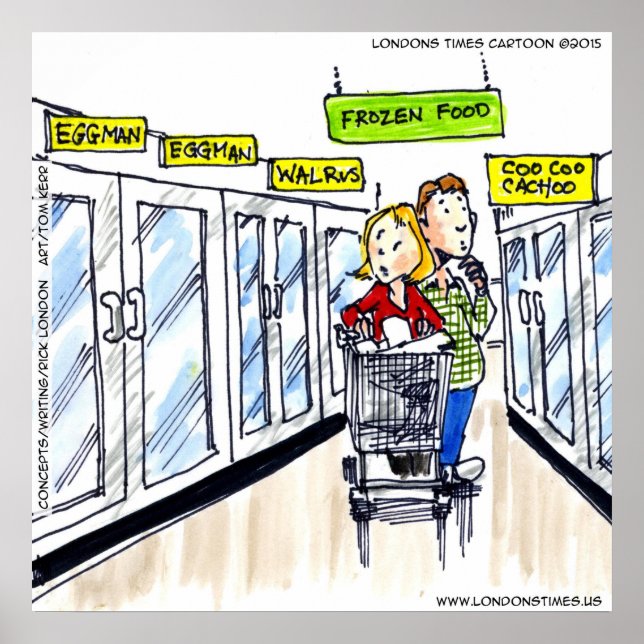 Walrus Frozen Section Funny Poster (Framsidan)