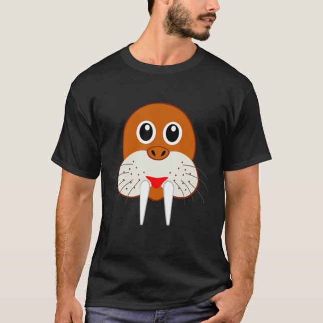 Walrus Head Ansikte Costume T Shirt (Framsida)