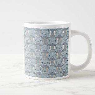 Walrus Mustache Mönster Jumbo Mugg