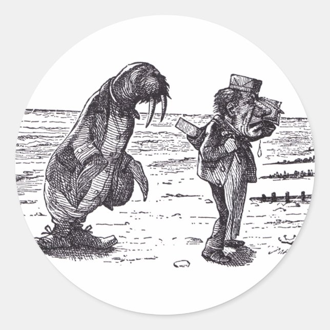 Walrus och Carpenter 1 Runt Klistermärke (Framsida)