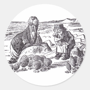 Walrus och Carpenter 2 Runt Klistermärke
