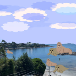 Walrus och Sea Lejon Ocean Jigszle Puzzle Pussel