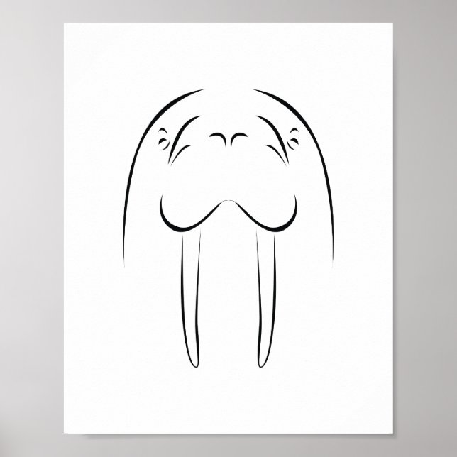 Walrus Outline Poster (Framsidan)