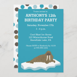 Walrus på en Födelsedagsfest av Icebergs Anpassnin Inbjudningar