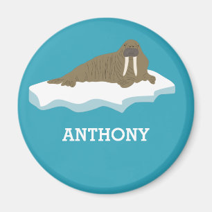 Walrus på en Personlig i Iceberg Illustration Magnet