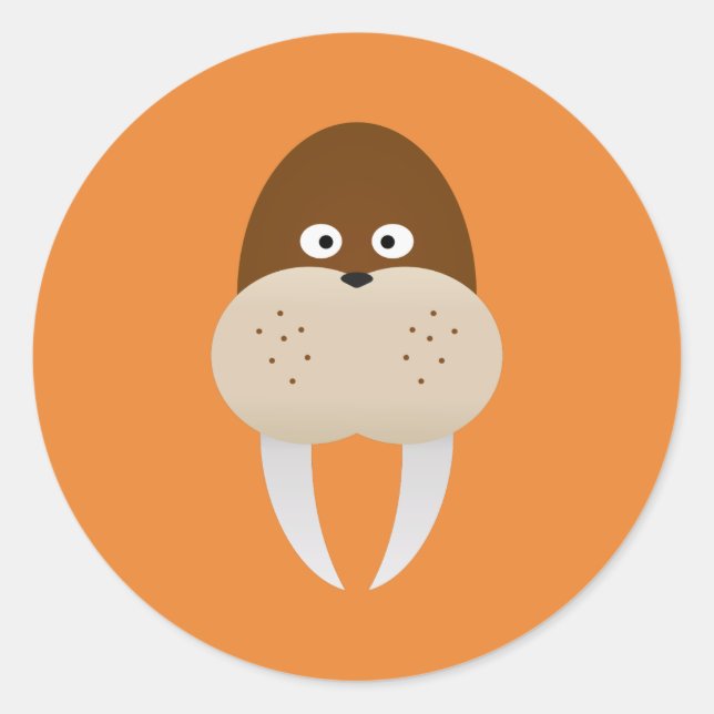 Walrus Runt Klistermärke (Framsida)