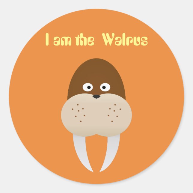 Walrus Runt Klistermärke (Framsida)