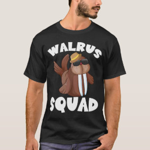 Walrus Squad Tusks Ice Rink Vänpped Marine Mamma T Shirt