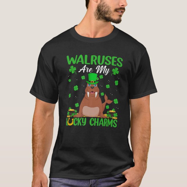 Walruses är min Lucky Charms Walrus St. Patrick's T Shirt (Framsida)