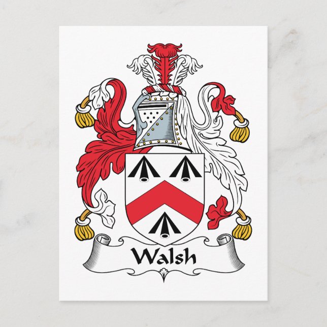 Walsh Family Crest Vykort (Framsida)