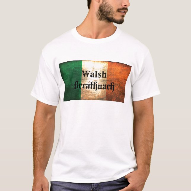 Walsh Irish Flagga T-shirt (Framsida)