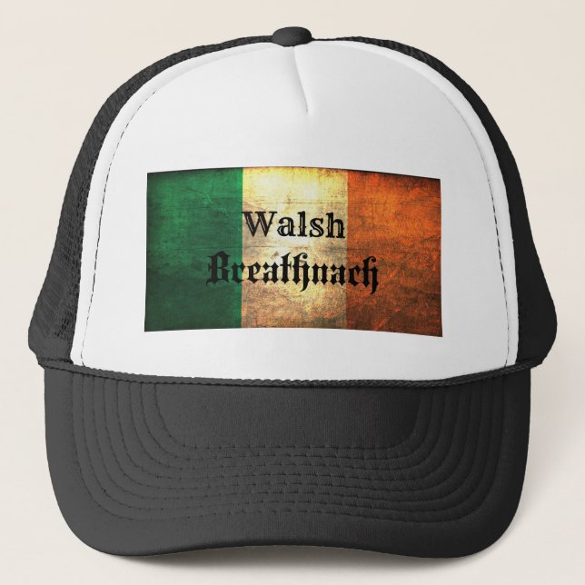 Walsh Irish Flagga Truckerkeps (Framsida)