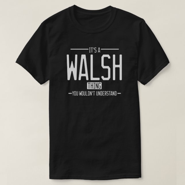 Walsh roligt efternamn, kul familj t shirt (Design framsida)