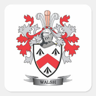 Walsh vapensköld fyrkantigt klistermärke