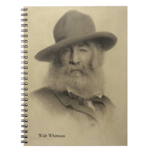 Walt Whitman - Bra Grått Poet Anteckningsbok Med Spiral (Framsidan)