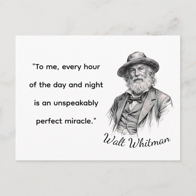 Walt Whitman-citat för livet Vykort (Framsida)